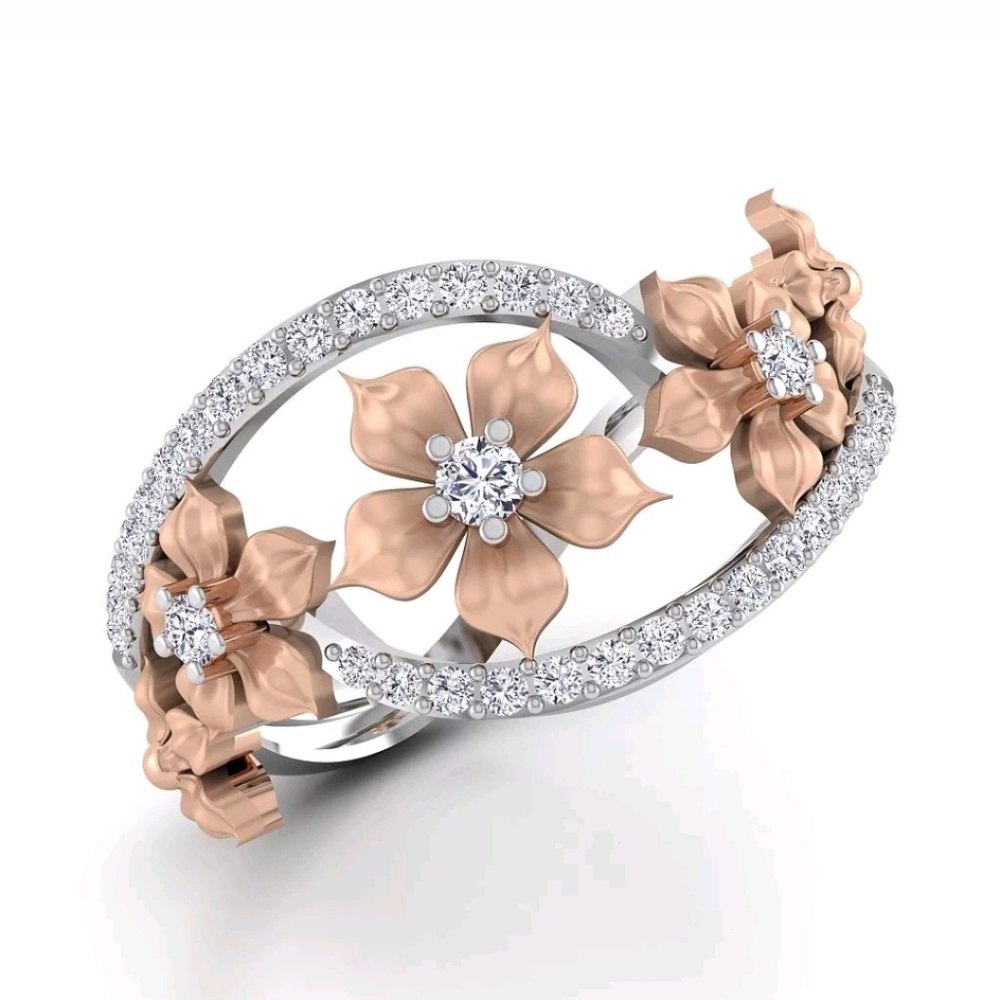 ●Two-Tone Floral Style Ring●
